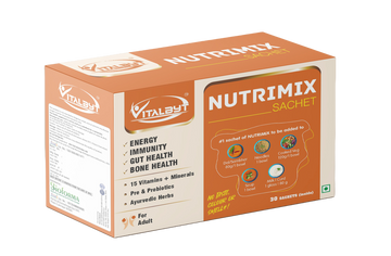 Vitalbyt NutriMix Adult — Tasteless Daily Nutrition Sachet for Ages 30 Plus, Orange Box