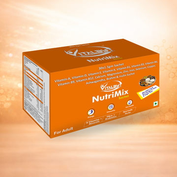 Vitalbyt NutriMix Adult — Tasteless Daily Nutrition Sachet for Ages 30 Plus, Orange Box