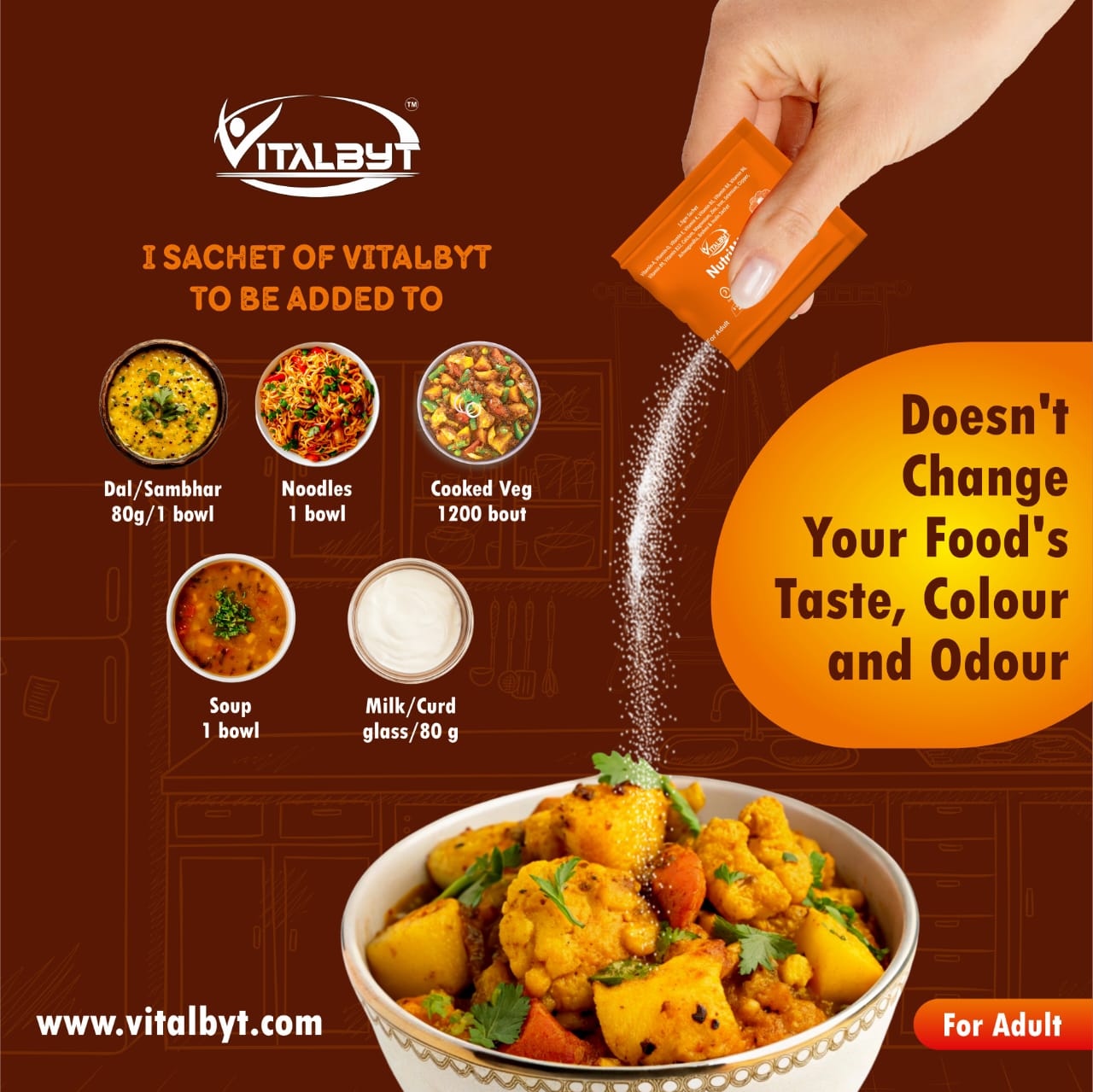 Vitalbyt Nutrimix Sachets for 35+ (Mix With Food)
